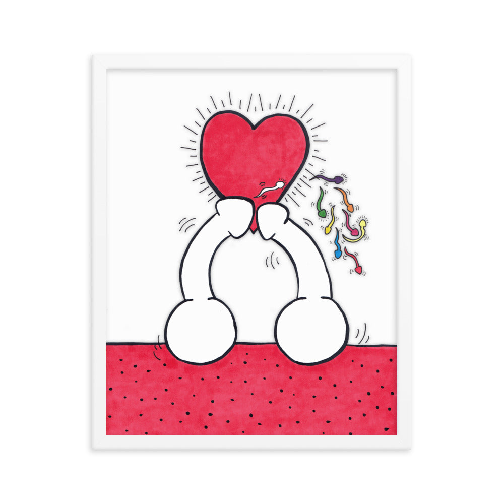 "Haring Heart" framed poster