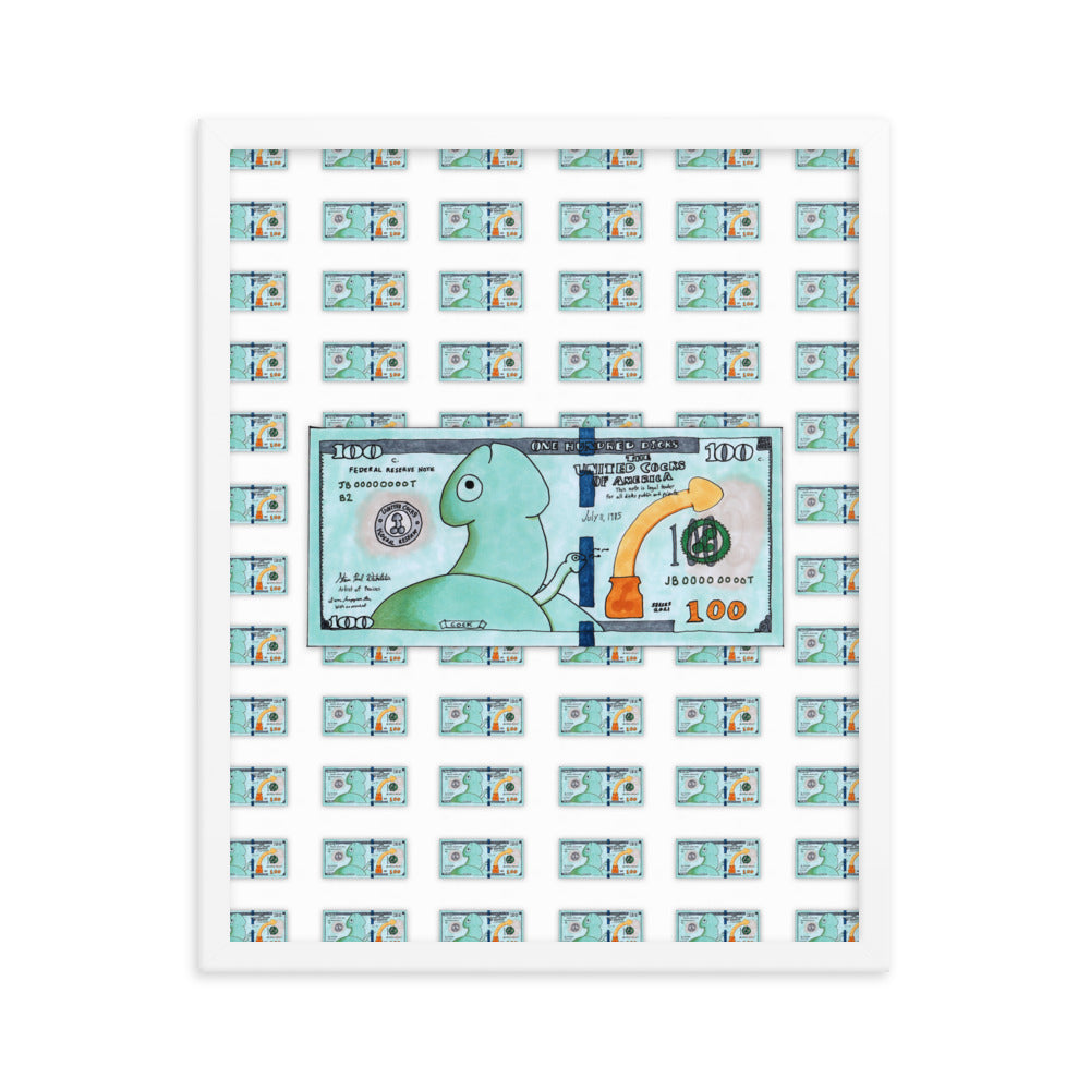 "All About the Benjamins" framed poster