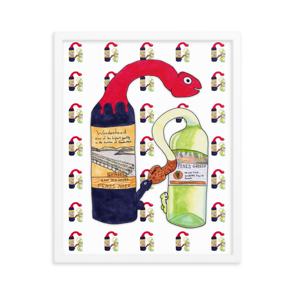 "Penis Grigio & Penis Noir" framed poster