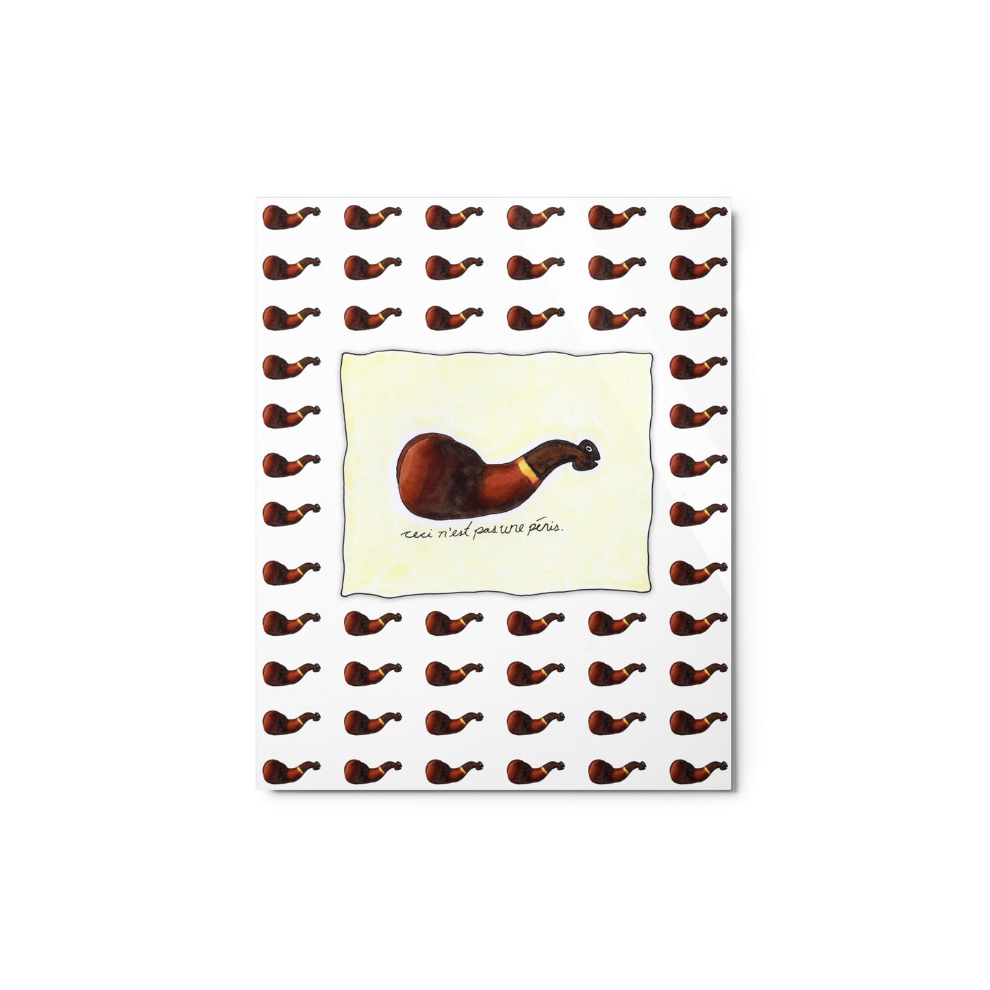 "Ceci n'est pas une pénis" metal print