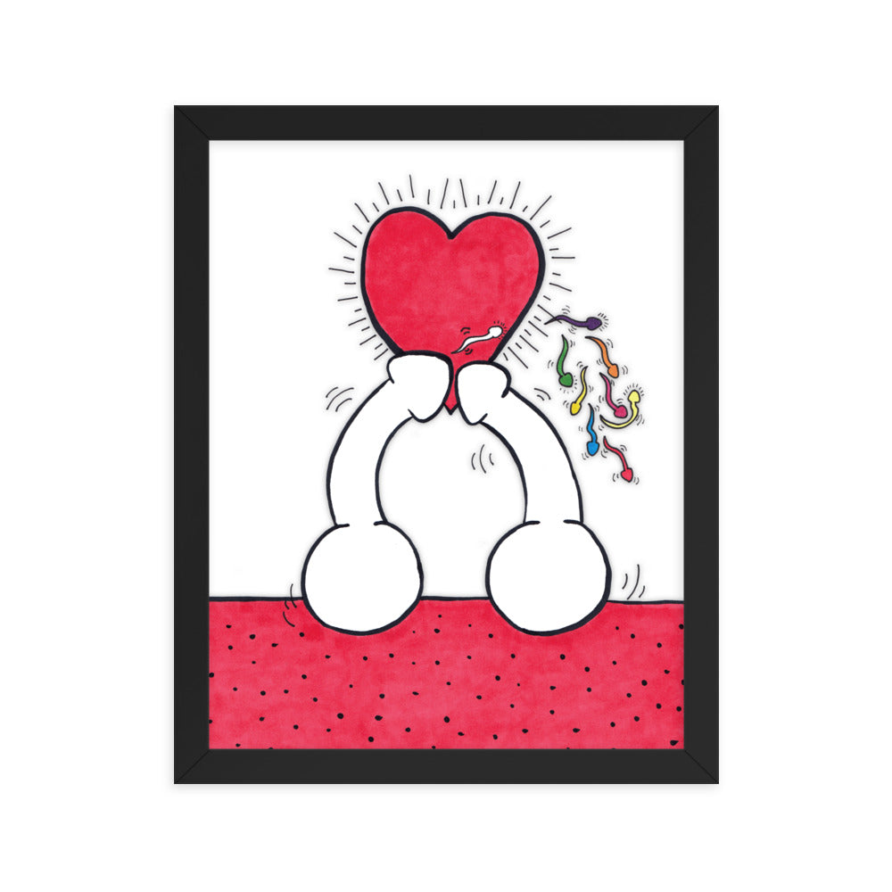 "Haring Heart" framed poster