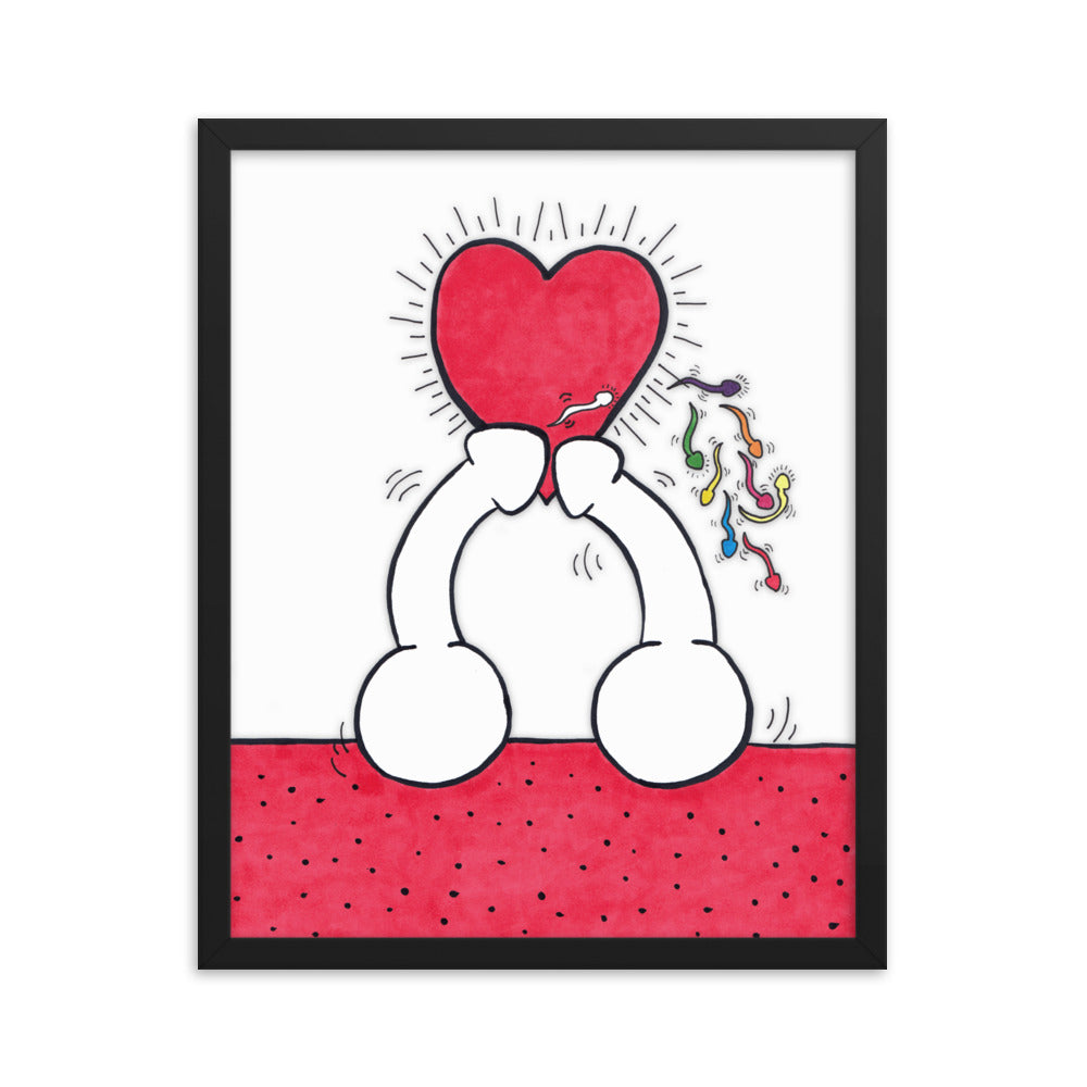 "Haring Heart" framed poster