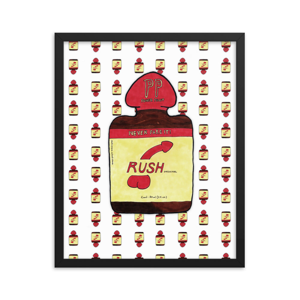 "Never Fake It" framed poster