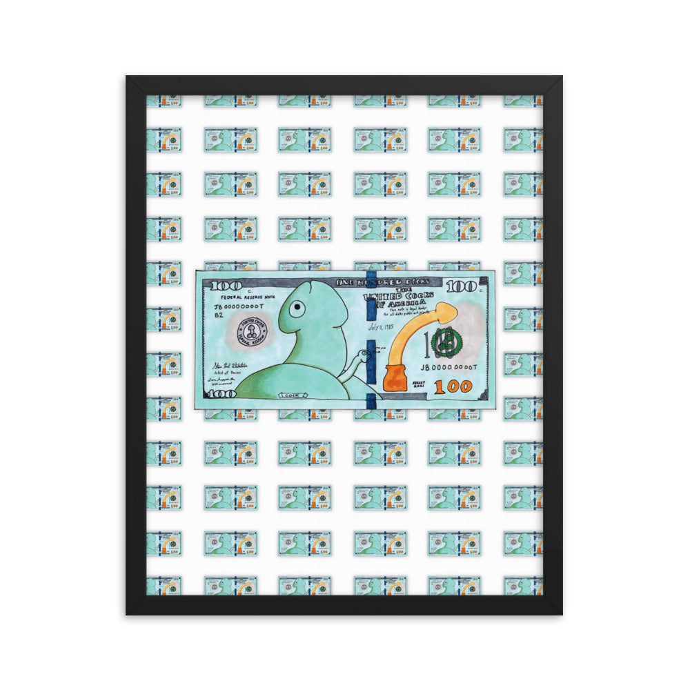 "All About the Benjamins" framed poster