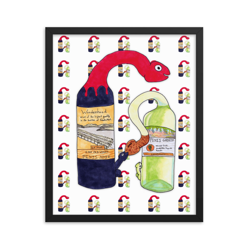 "Penis Grigio & Penis Noir" framed poster