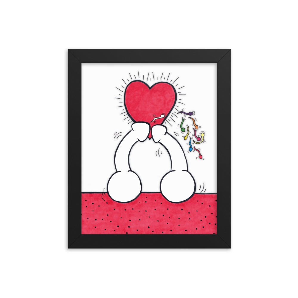 "Haring Heart" framed poster