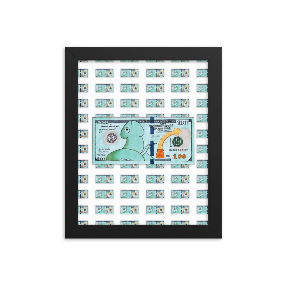 "All About the Benjamins" framed poster