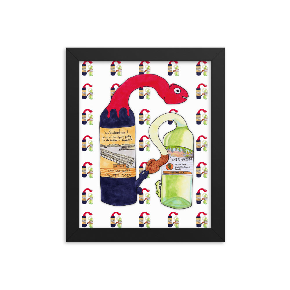 "Penis Grigio & Penis Noir" framed poster