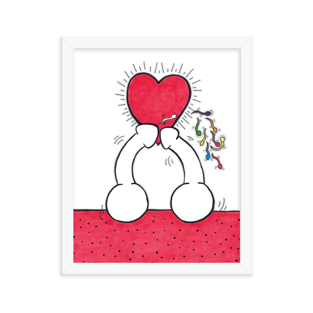 "Haring Heart" framed poster