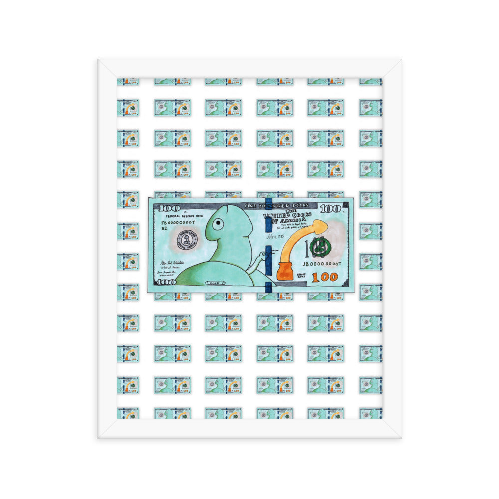 "All About the Benjamins" framed poster