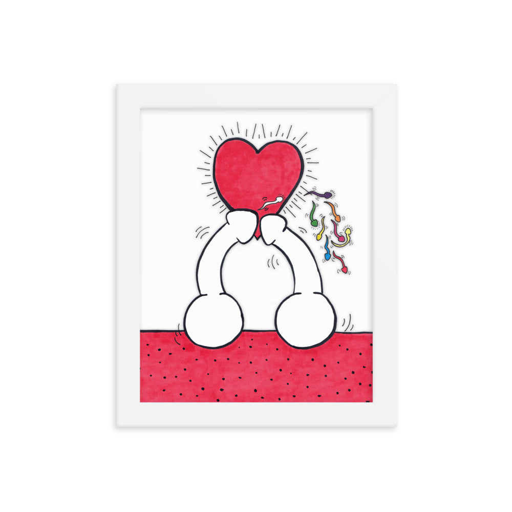 "Haring Heart" framed poster