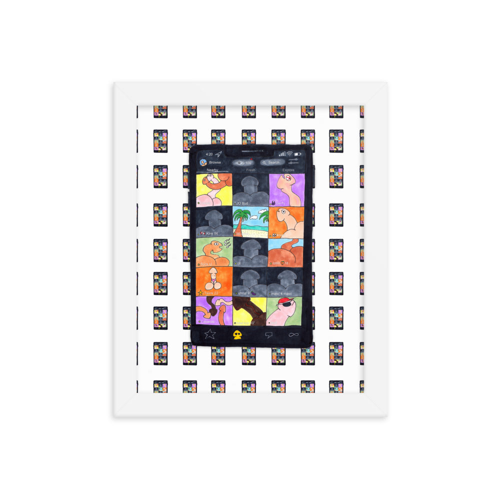 "Grindr" framed poster