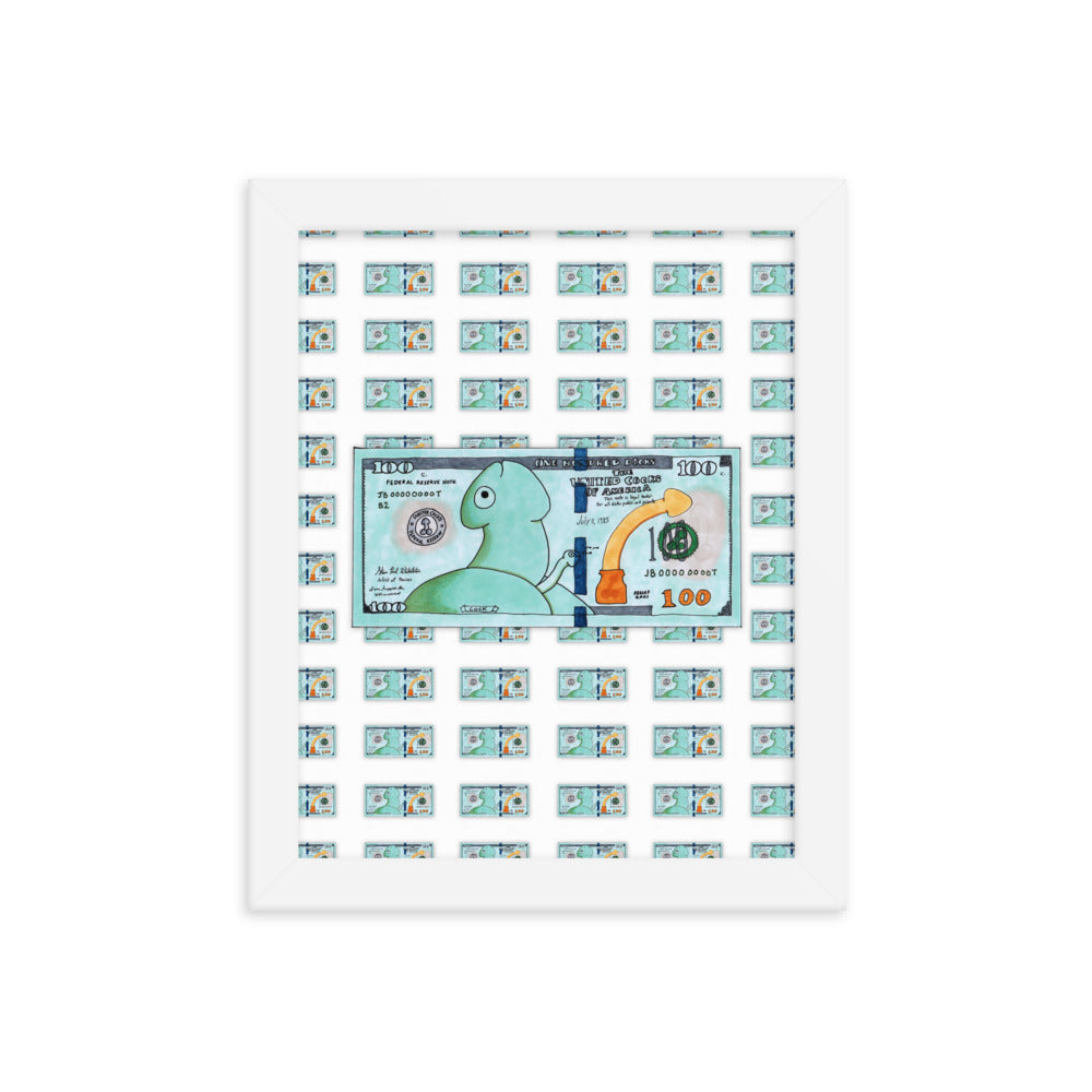 "All About the Benjamins" framed poster