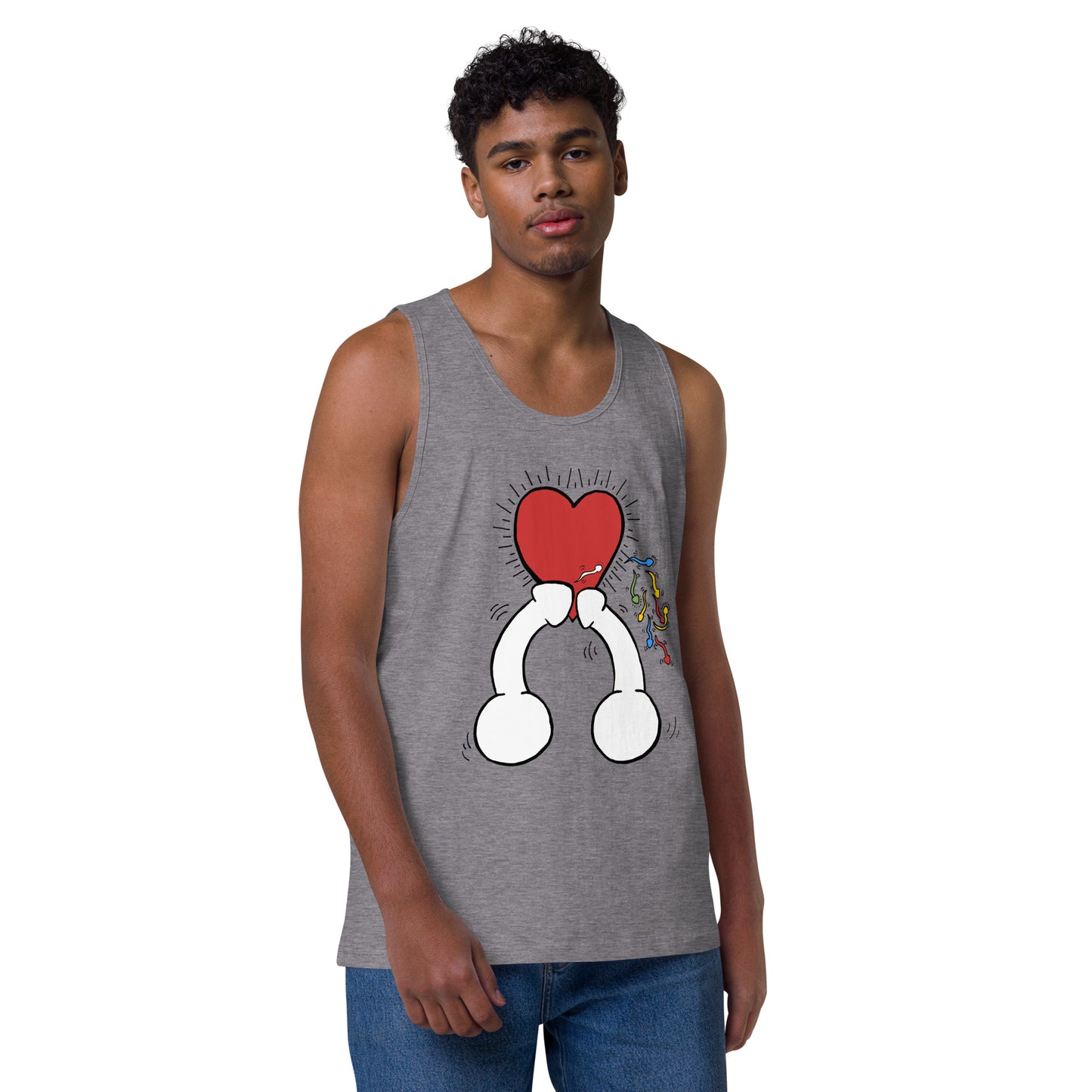 "Haring Heart" Men’s premium tank top