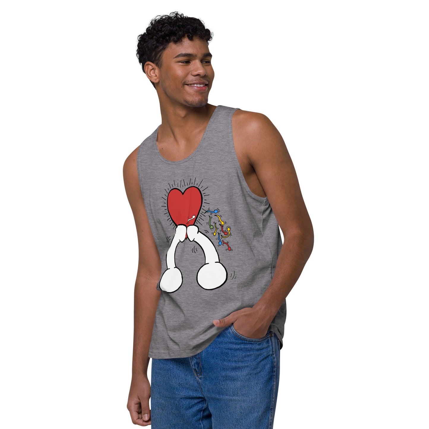 "Haring Heart" Men’s premium tank top