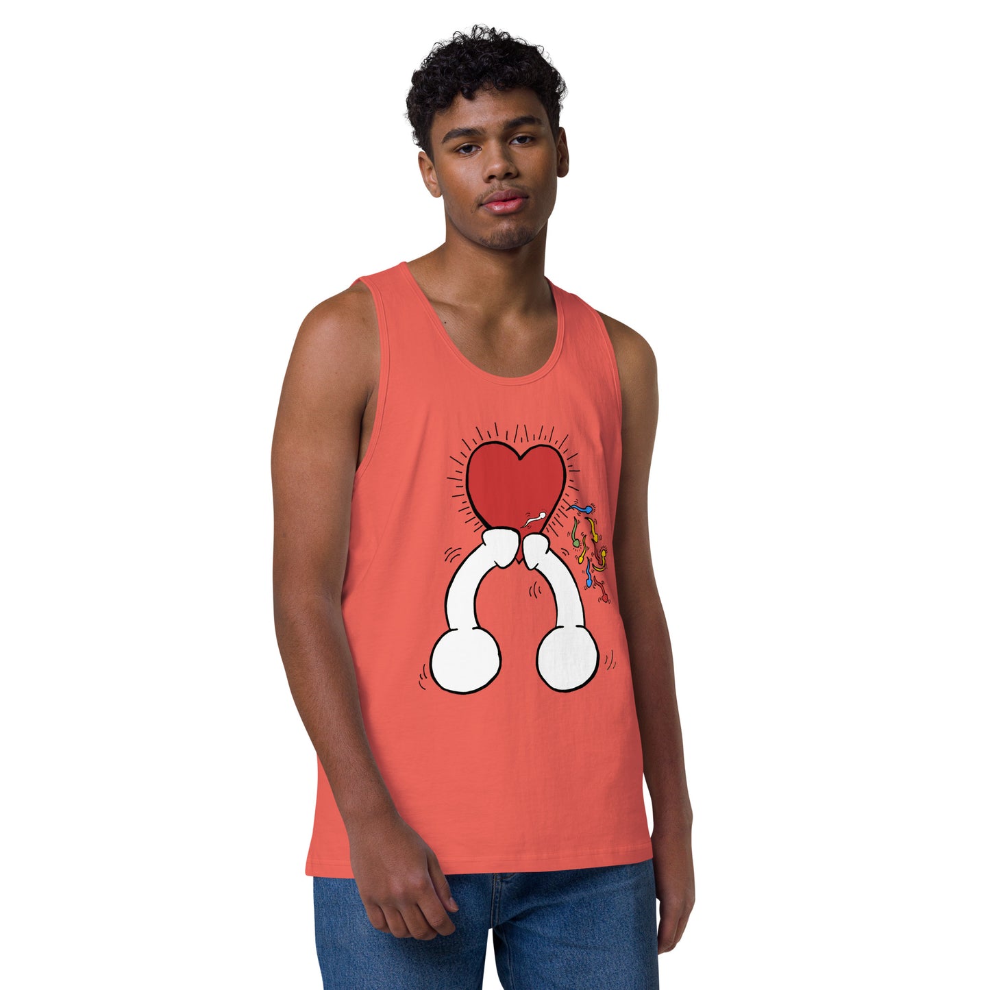 "Haring Heart" Men’s premium tank top