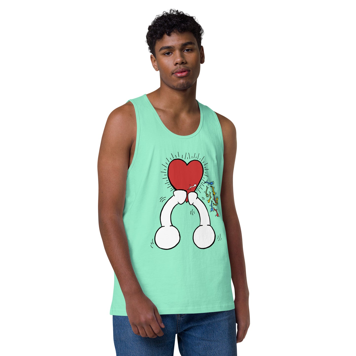 "Haring Heart" Men’s premium tank top