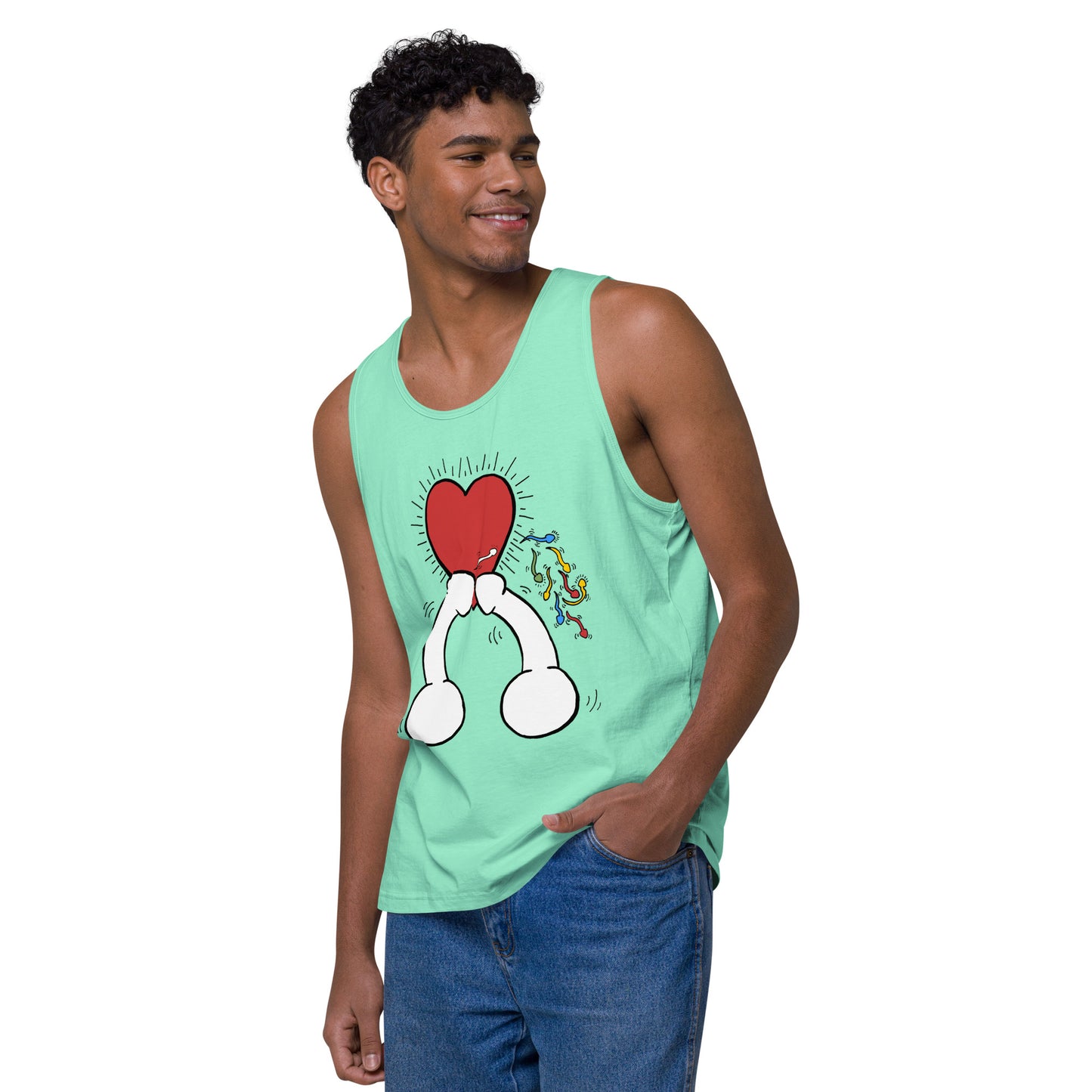 "Haring Heart" Men’s premium tank top