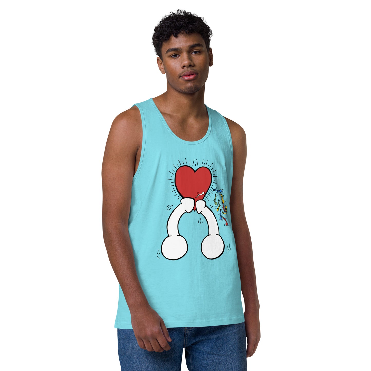 "Haring Heart" Men’s premium tank top