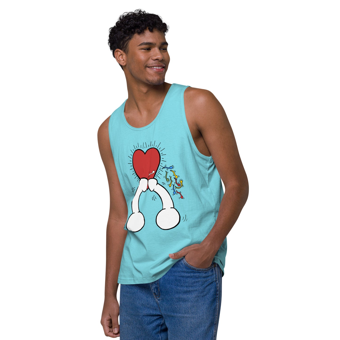 "Haring Heart" Men’s premium tank top