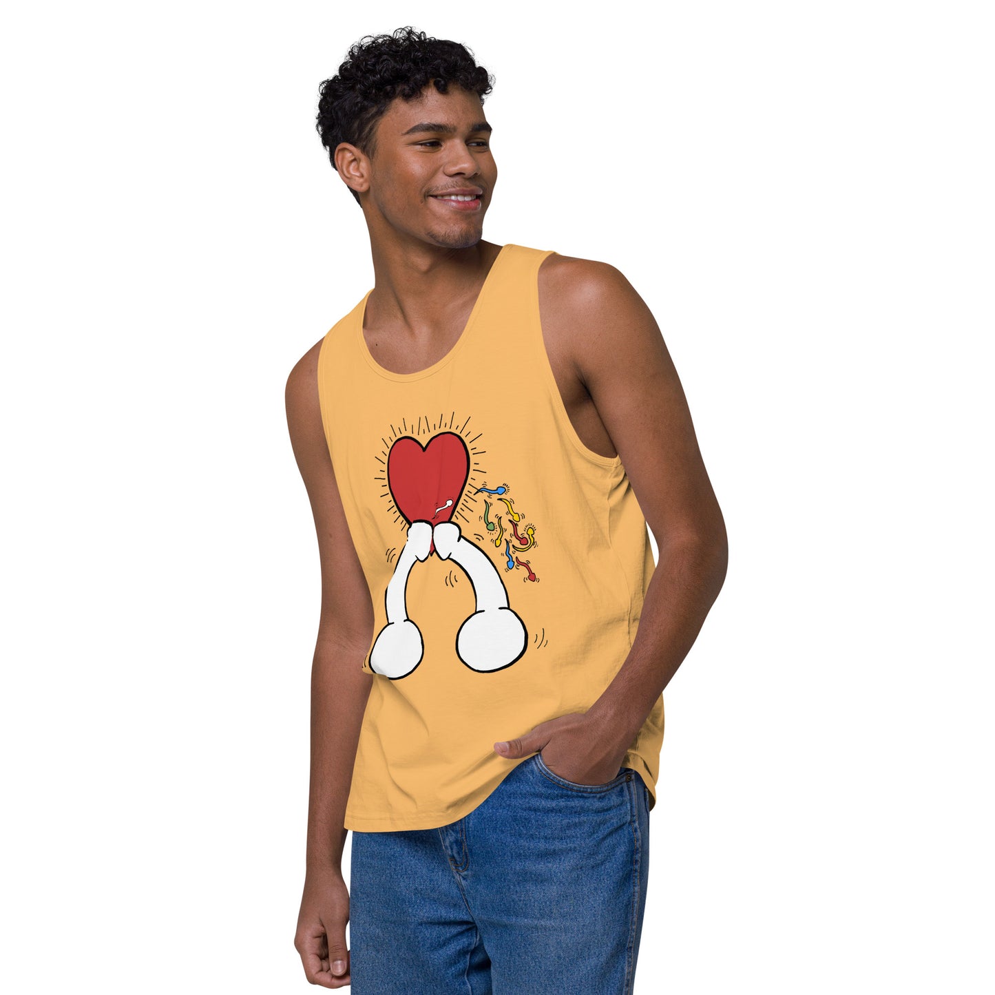 "Haring Heart" Men’s premium tank top