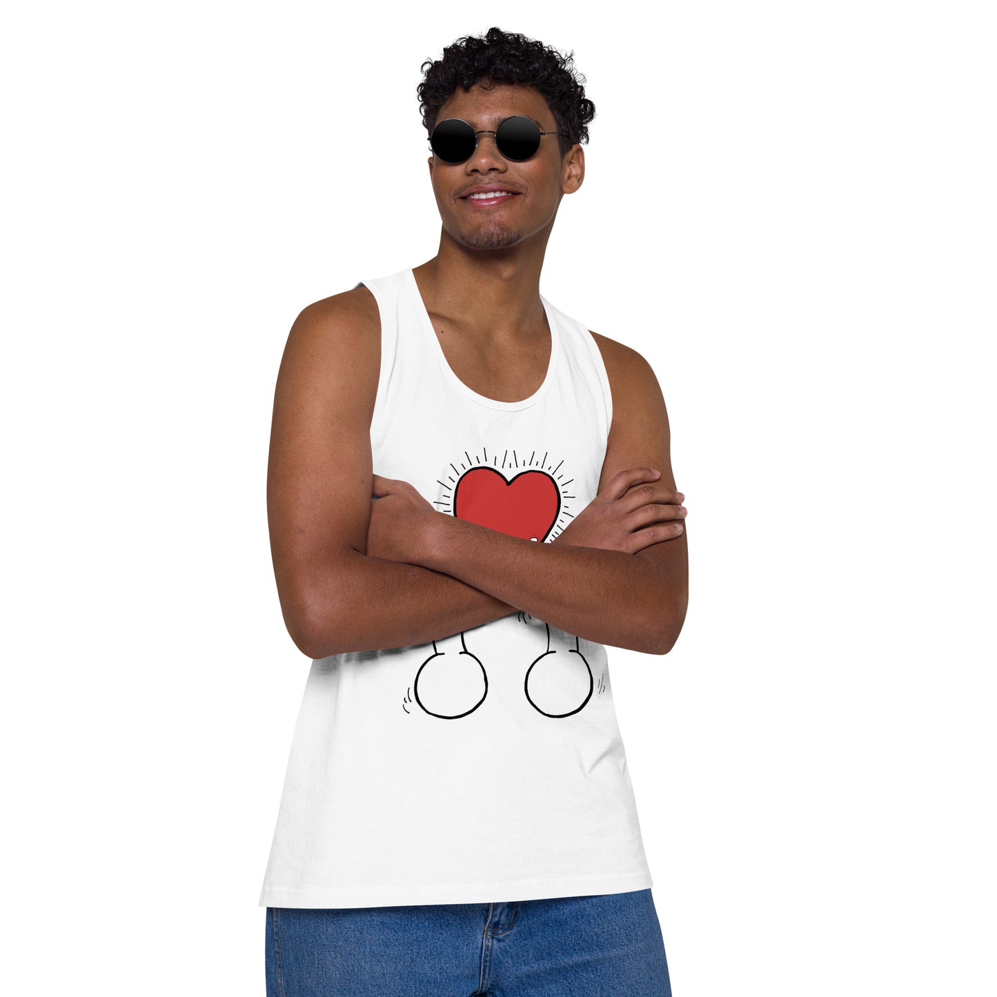 "Haring Heart" Men’s premium tank top