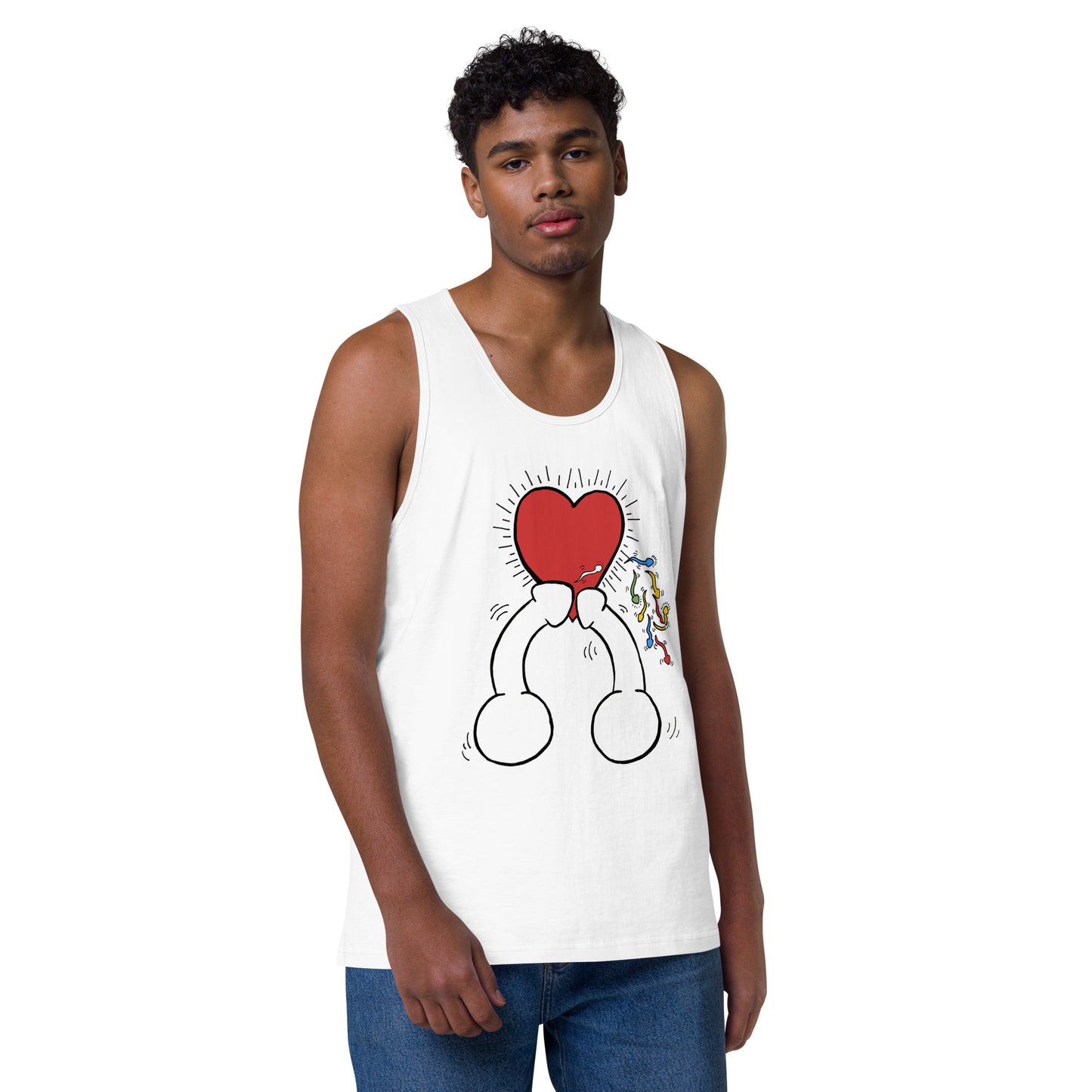 "Haring Heart" Men’s premium tank top