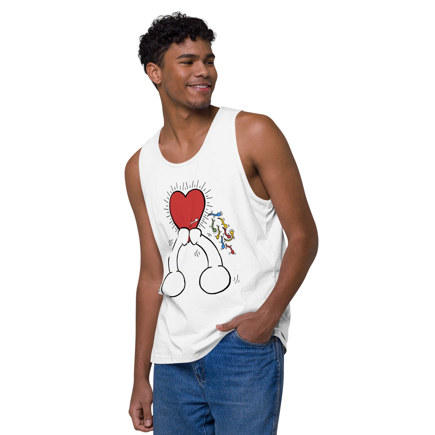 "Haring Heart" Men’s premium tank top